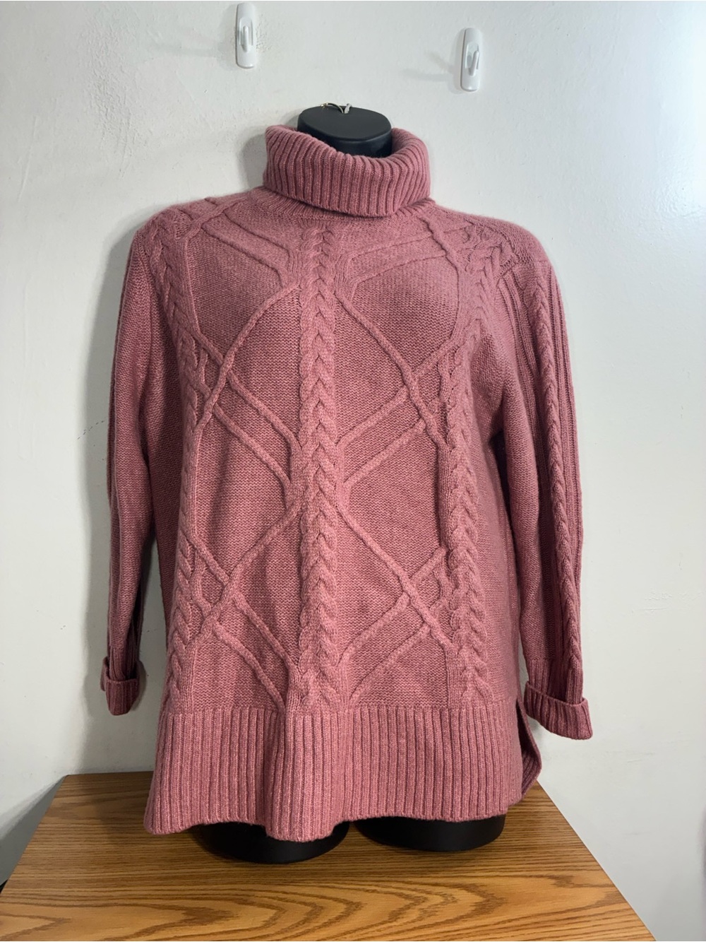Simply Vera Vera Wang Rose Cable Knit Turtleneck Sweater
